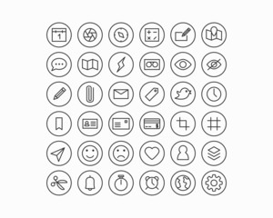 Mobile Ger&auml;te und Applikationen Line Icon Set