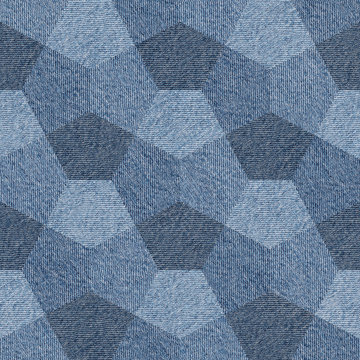 Abstract paneling pattern - seamless pattern - blue jeans textil