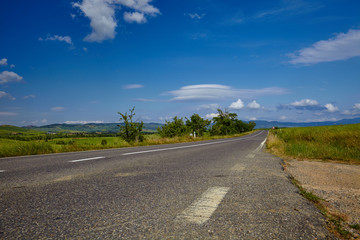 asphalt road in Tuscany Italy