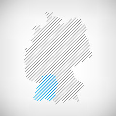 Baden-W&uuml;rttemberg Karte Schraffur