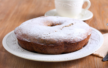 Poppy seed and raisin ring cake