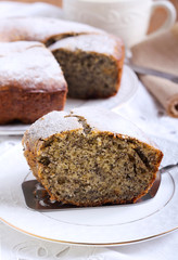 Poppy seed and raisin ring cake