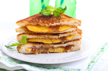 Fig jam and cheese grilled sandwich