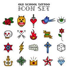 Tattoo icon set
