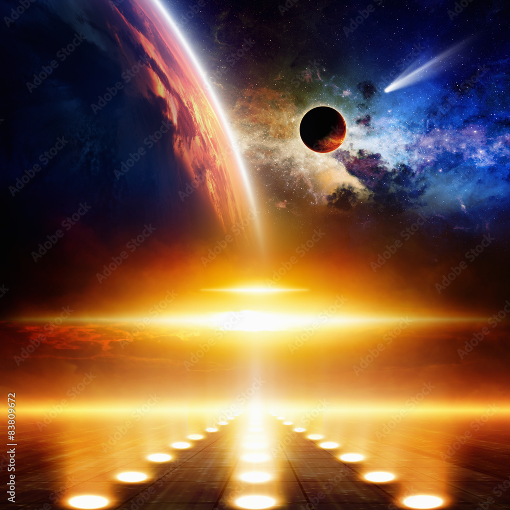 Wall mural space scientific background
