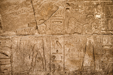 Hieroglyphic of pharaoh civilization in Karnak temple, Egypt