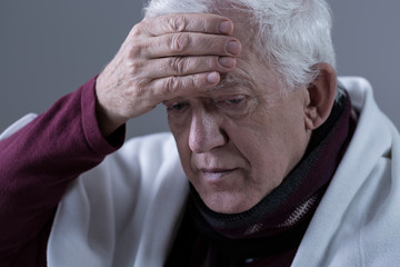 Elderly man with fever