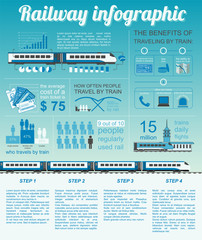 Railway infographic. Set elements for creating your own infograp