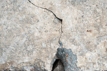 Cracked concrete surface