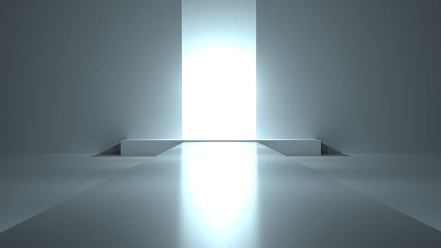 Fashion podium,empty white interior