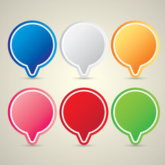color vector paper speech bubble set.