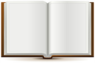 An open book in hardcover
