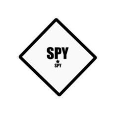 Spy black stamp text on white background