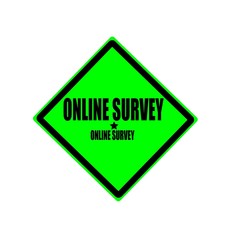 Online survey black stamp text on green background