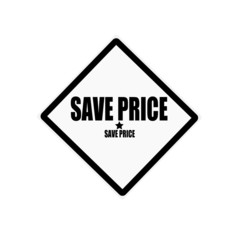 Save price stamp text on white background