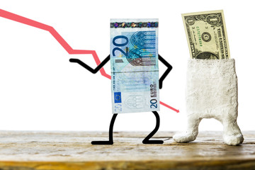 Euro und dollar, Konzept Wechselkurs