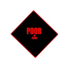 Obraz premium Poor red stamp text on black background