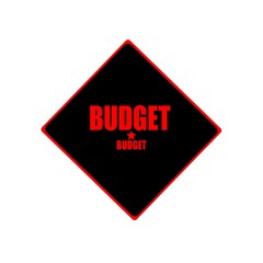 Obraz premium Budget red stamp text on black background
