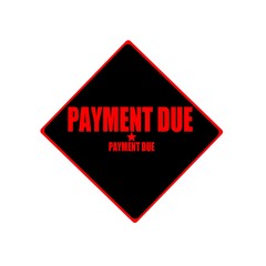 Obraz premium Payment due red stamp text on black background