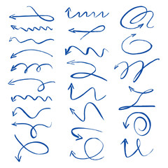 Collection of vector blue arrows