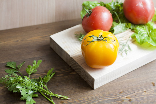 Tomatoes and herbs