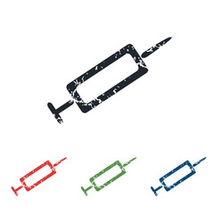 Syringe grunge icon set