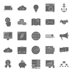 Seo and e-marketing silhouetetes icon set