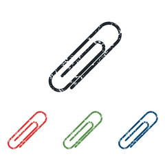 Paperclip grunge icon set