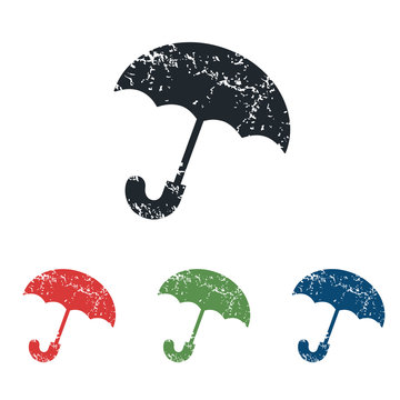 Umbrella Grunge Icon Set