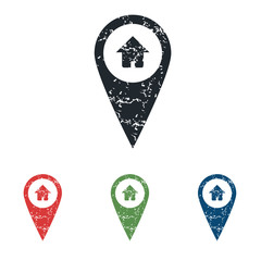House pointer grunge icon set