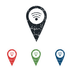 Wi-Fi pointer grunge icon set