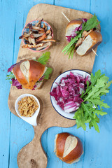 Zutaten für fettarme Burger