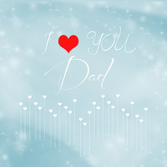 Fathers day Abstract Background. Heart Holiday Backdrop