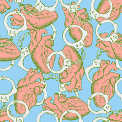  Sketch heart and handcuffs
