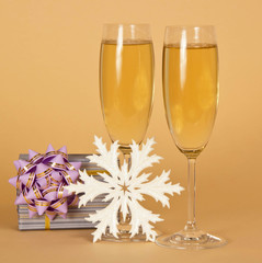Wine glasses with champagne