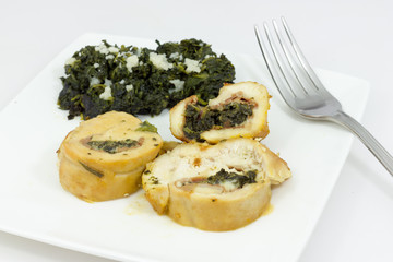 Roasted chicken breast stuffed with spinach