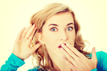 Woman listening gossip