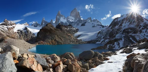 Deurstickers Cerro Chaltén Mount Fitz Roy, Nationaal Park Los Glaciares, Patagonië