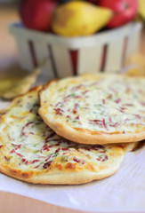 Tarte flambee, rustic french pie.