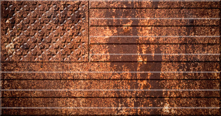 USA, united states of america flag on the metal rust background