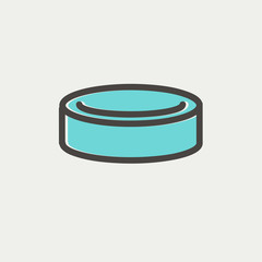 Hockey puck thin line icon