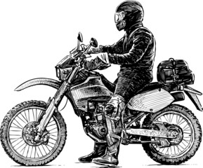person and a motorcycle