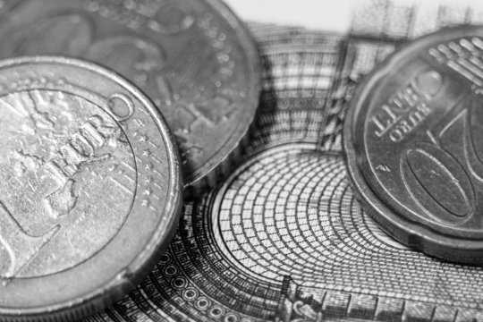 Euro Money Black And White Photography.