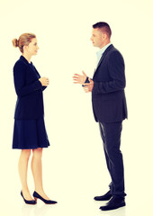 Obraz premium Professional conversation between businesspeople