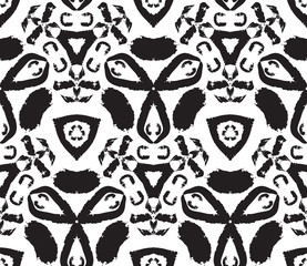 Hand drawn painted seamless pattern.