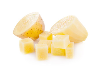 potato on white background