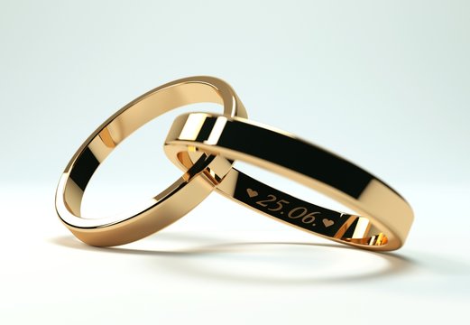 goldene Ringe mit 25 Juni Gravur