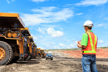 Worker in lignite mine