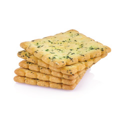 Cracker on white background