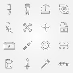 Auto service or repair icons